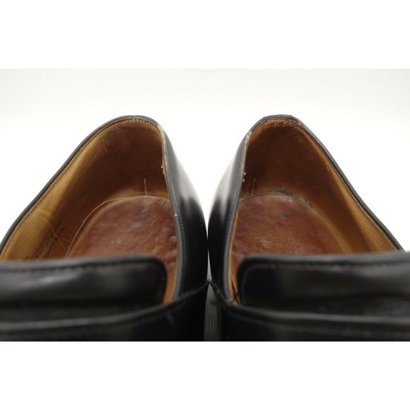 Alan McAffee Black Leather Slip On Buckle Dress Loafers Shoes Men's 12.5 D - Picture 6 of 11